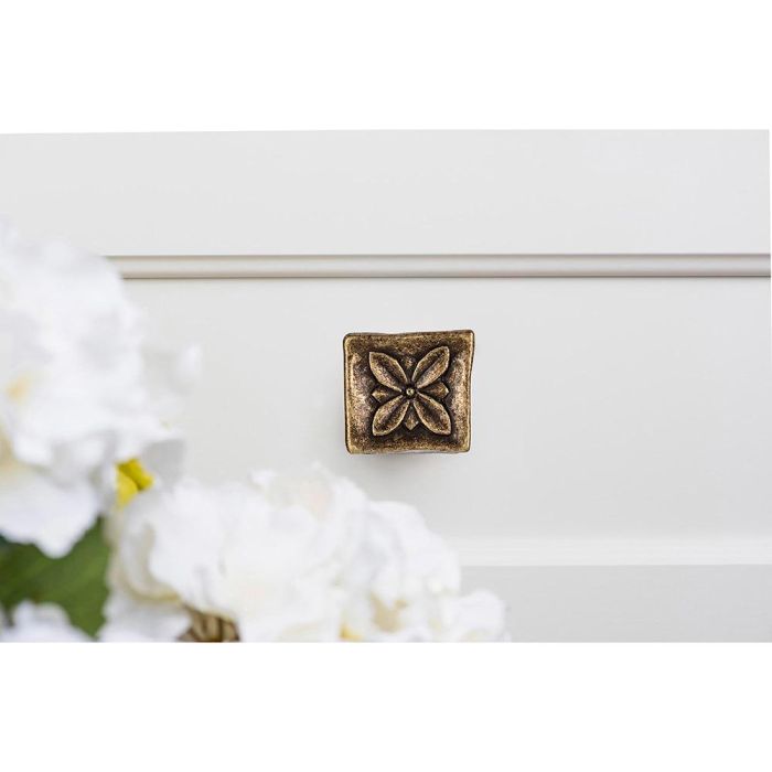 Rei Pomos Metálicos para Mueble Mod.1119 - Blister 4 Unidades, Acabado Cuero Viejo, Metal Zamak, 33x33mm 3 Rei Pomos Metálicos para Mueble Mod.1119 - Blister 4 Unidades, Acabado Cuero Viejo, Metal Zamak, 33x33mm 3