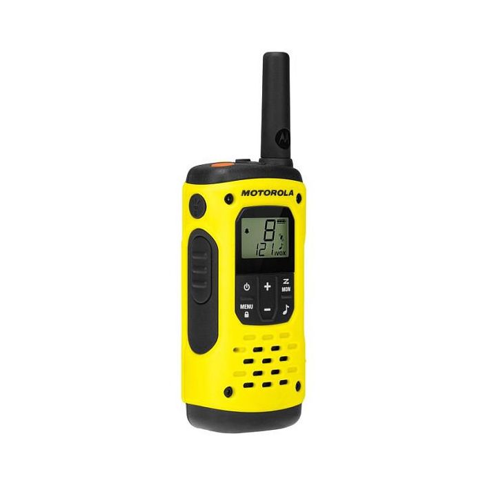 Motorola Walkie Talkie T92H2O Duo, Alcance Hasta 10Km, Resistente Agua IP67, Incluye Cargador y 2 Unidades, Color Negro y Amarillo, Modelo A9P00811YWCMAG