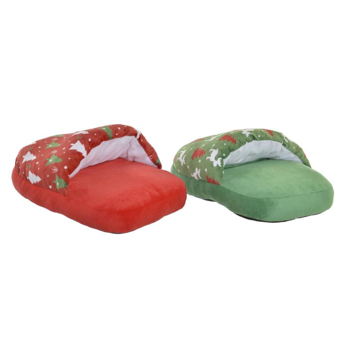 DKD Home Decor Calientapies Decorativo Navidad Tradicional Verde, Rojo y Blanco 40 x 15 x 30 cm (4 Unidades) Poliéster 1