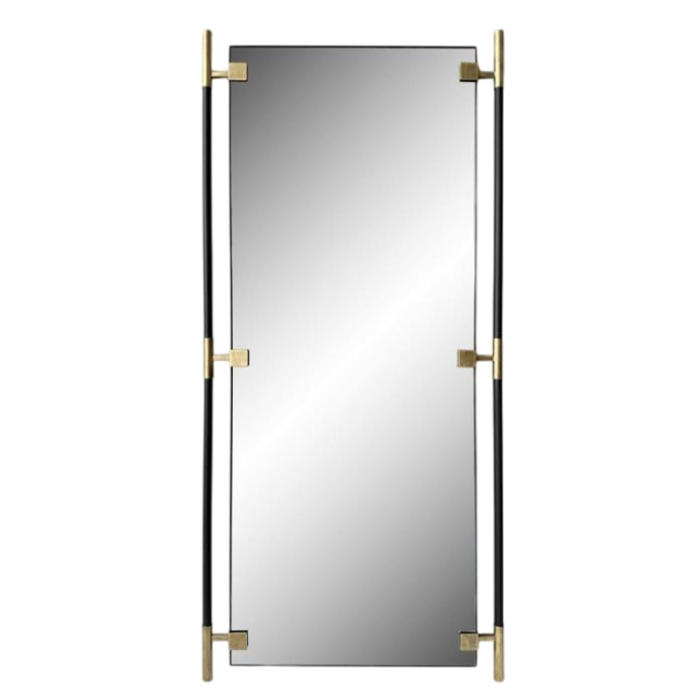 DKD Home Decor Espejo Moderno Negro Dorado de Hierro y Cristal, 192x86 cm, para Pared, con Zona de Reflejo 69x181 cm DKD Home Decor Espejo Moderno Negro Dorado de Hierro y Cristal, 192x86 cm, para Pared, con Zona de Reflejo 69x181 cm