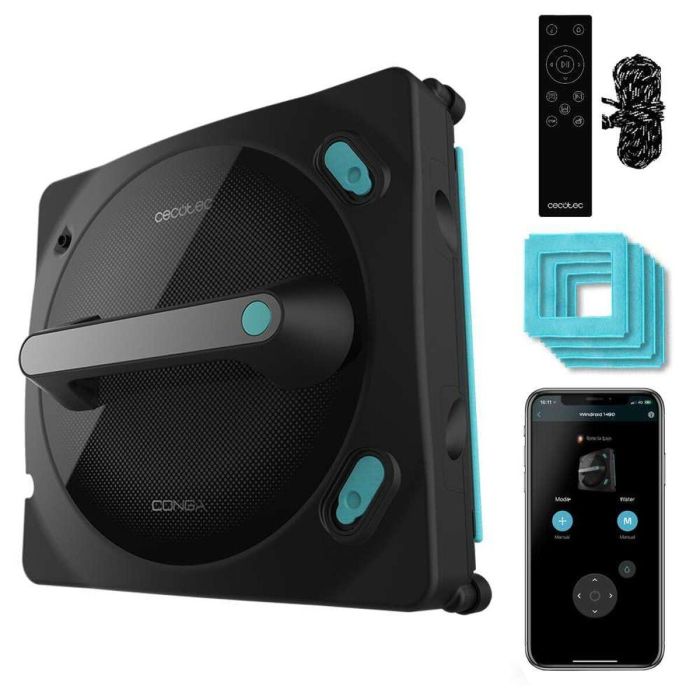 Cecotec Robot Limpiacristales Inteligente Windroid 1490, control remoto, 72W, doble spray 8