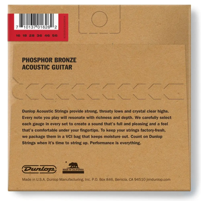 Dunlop Juego Cuerdas Resonator Phosphor Bronze 16-56 1