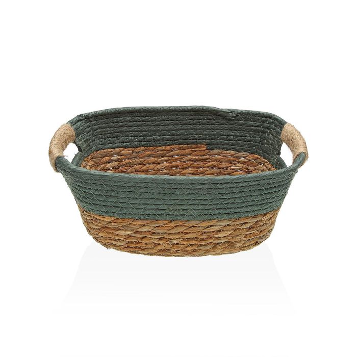 Cesta con asas verde S Versa 20x12x27 cm - Alga y papel (2 Unidades) Cesta con asas verde S Versa 20x12x27 cm - Alga y papel (2 Unidades)