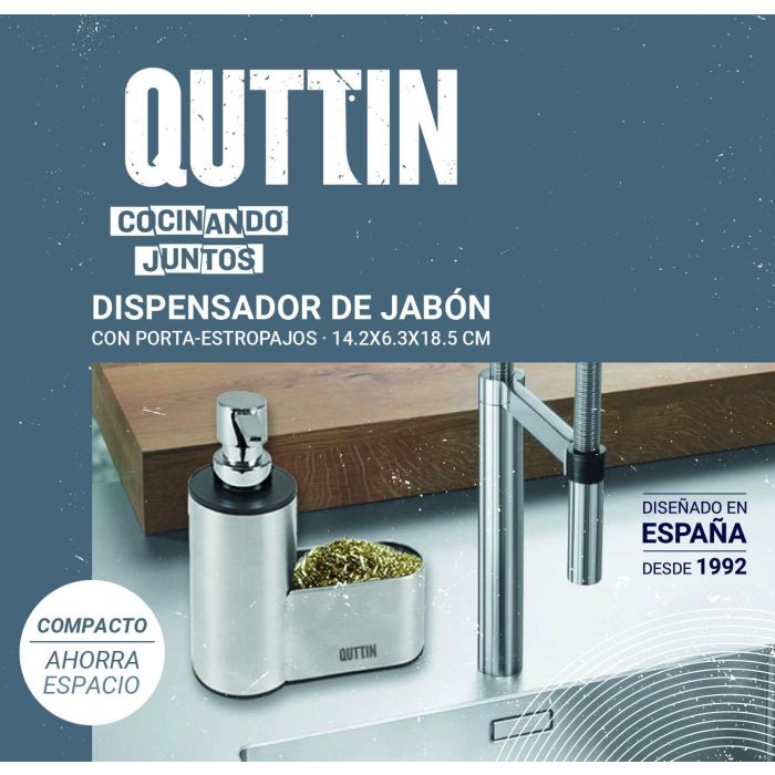 Quttin Portaestropajos Con Dispensador 6,4 cm Ancho x 18,4 cm Alto x 14,8 cm Largo 5