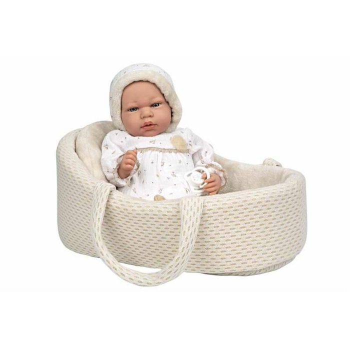 Muñeca ELEGANCE 40 CM ANDIE BEIGE C/CAPAZO C/MECANISMO LLORO TRY ME C/BOLSA 1