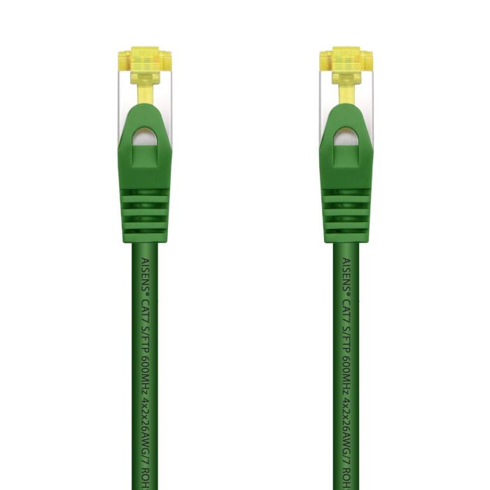 AISENS - CABLE DE RED LATIGUILLO RJ45 LSZH CAT.7 600 MHZ S/FTP PIMF AWG26, VERDE, 25CM