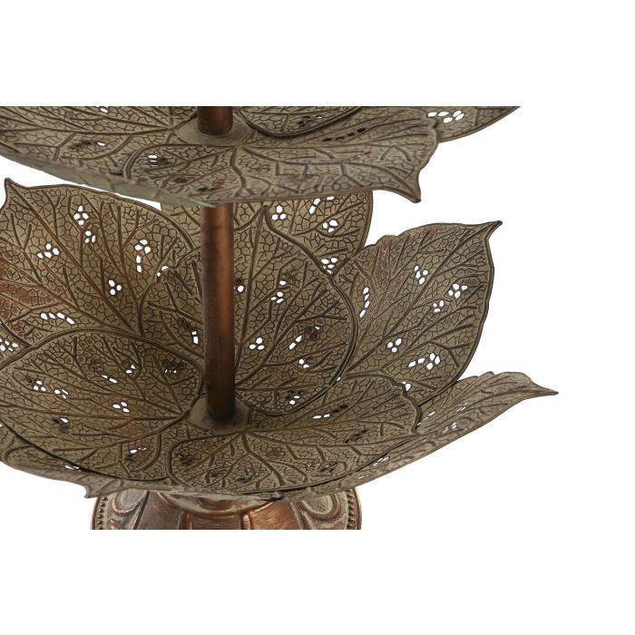 DKD Home Decor Frutero Tropical Dorado Metal 3 Pisos Hoja 42 x 80 x 42 cm 1