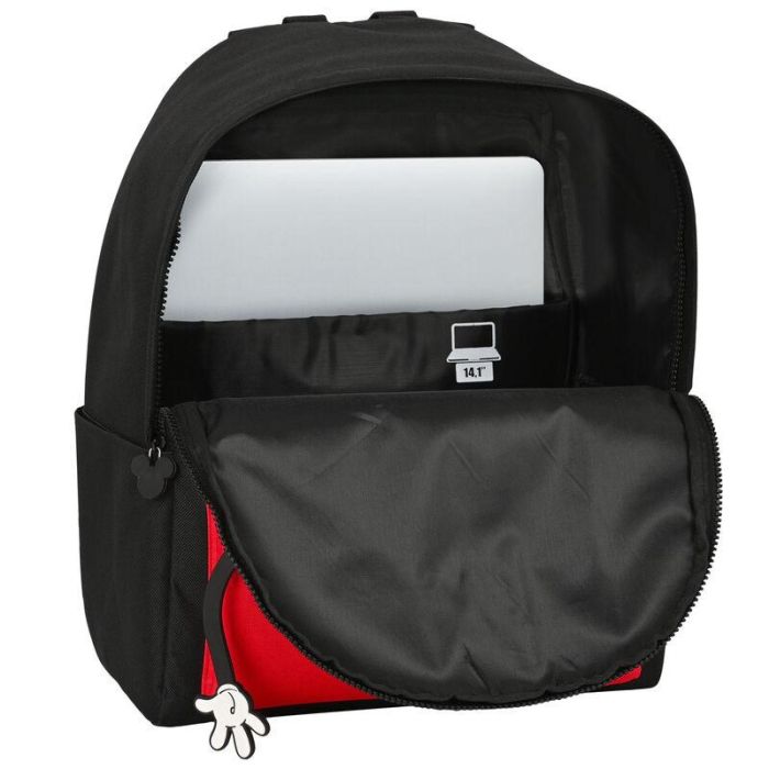 SAFTA Mochila Mickey Mood Disney 40cm con Alojamiento Acolchado para Portátil 14.1 y Bolsillos Laterales Portabotellas 3