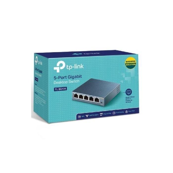 TP-Link TL-SG105 Switch Gigabit de Sobremesa, 5 Puertos RJ-45, Tecnología Green, Plug & Play para Redes Domésticas y Oficinas 3