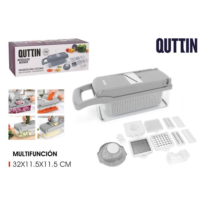 Quttin Cortador-Rallador Multifuncional con Depósito, 32x11.5x11.5 cm (6 Unidades)