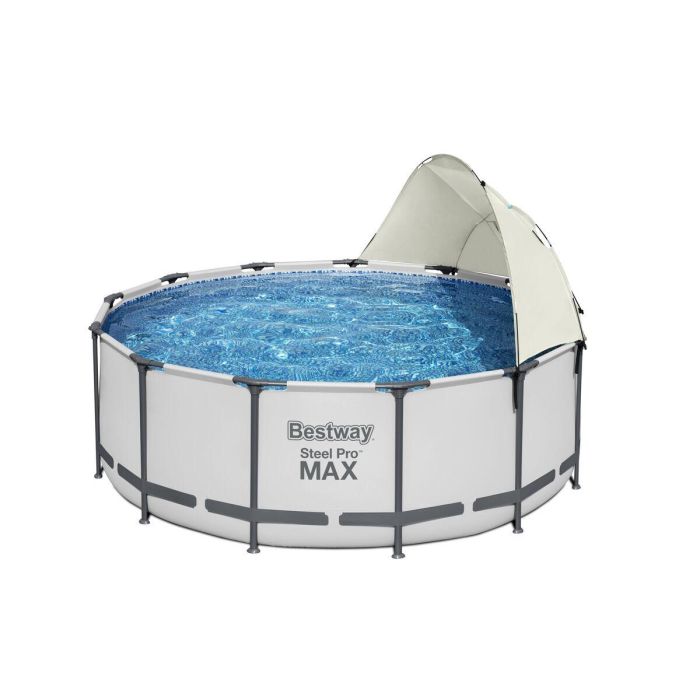 Bestway BES6941607353394 Toldo de piscina redondo, para diámetros entre 305 cm y 549 cm, Gris 1 Bestway BES6941607353394 Toldo de piscina redondo, para diámetros entre 305 cm y 549 cm, Gris 1