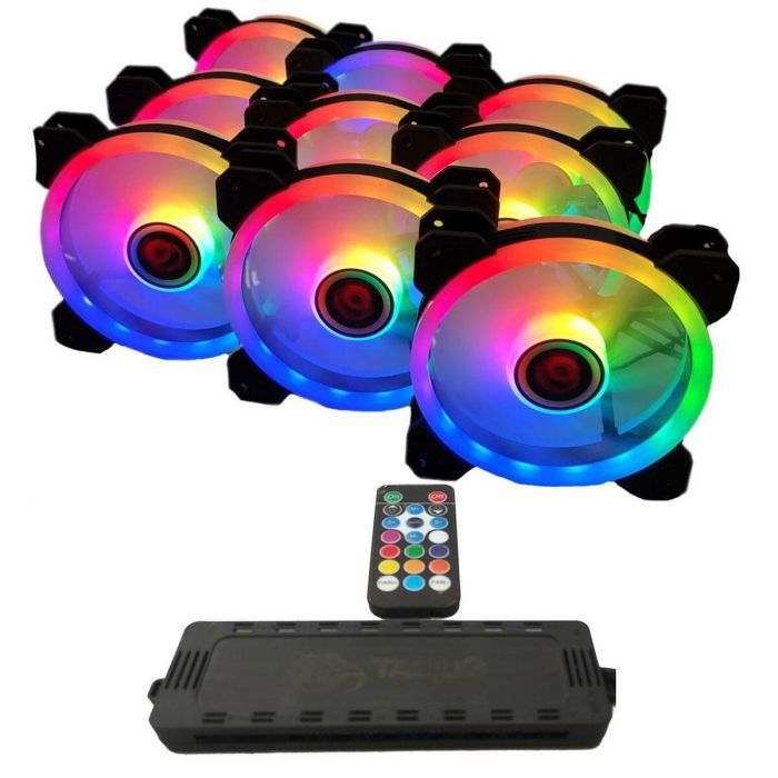 TALIUS IRIS SPECTRUM ARGB/CRONOS PACK 9 VENTILADORES 120MM + CENTRALITA. COLOR NEGRO TALIUS IRIS SPECTRUM ARGB/CRONOS PACK 9 VENTILADORES 120MM + CENTRALITA. COLOR NEGRO
