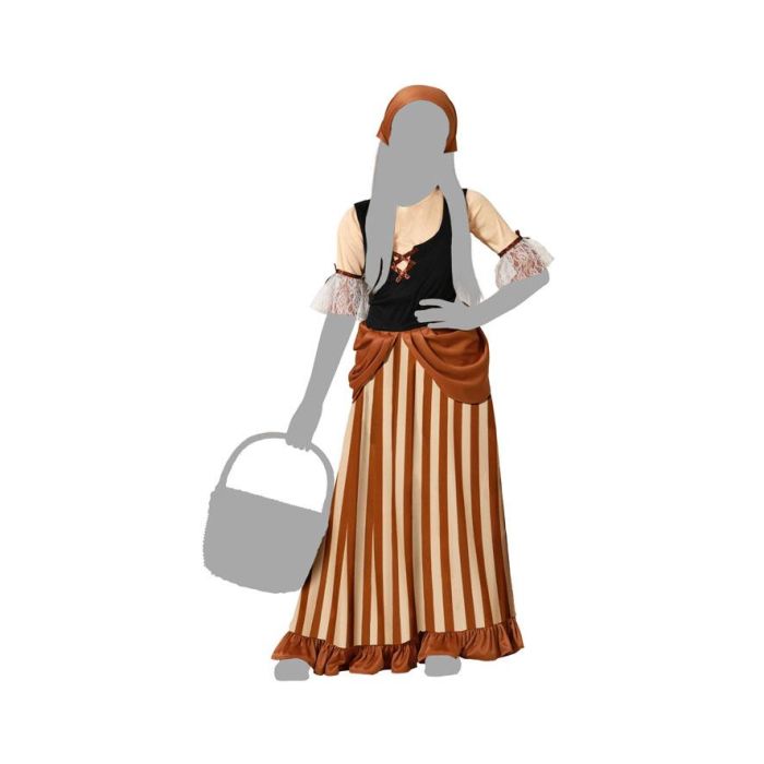 Disfraz Mesonera Marrón Niña 10-12 Años con Vestido Largo y Diadema - Temática Edad Media 4 Disfraz Mesonera Marrón Niña 10-12 Años con Vestido Largo y Diadema - Temática Edad Media 4