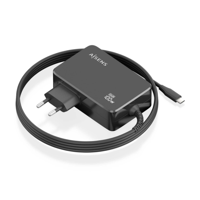 AISENS - CARGADOR GaN 100W PD3.0 1XUSB-C 1.8M, NEGRO AISENS - CARGADOR GaN 100W PD3.0 1XUSB-C 1.8M, NEGRO