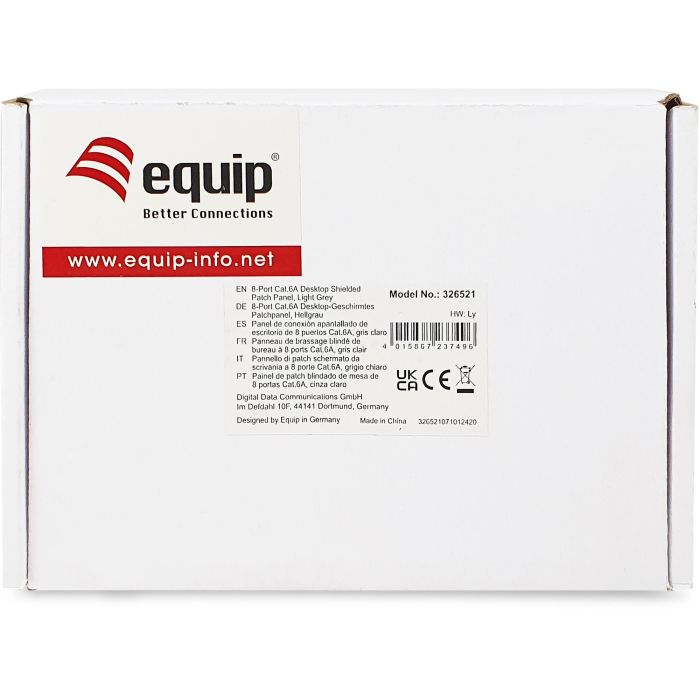Equip Patchpanel 8x RJ45 Cat6A FTP 1HE Keystone Montage gr 5