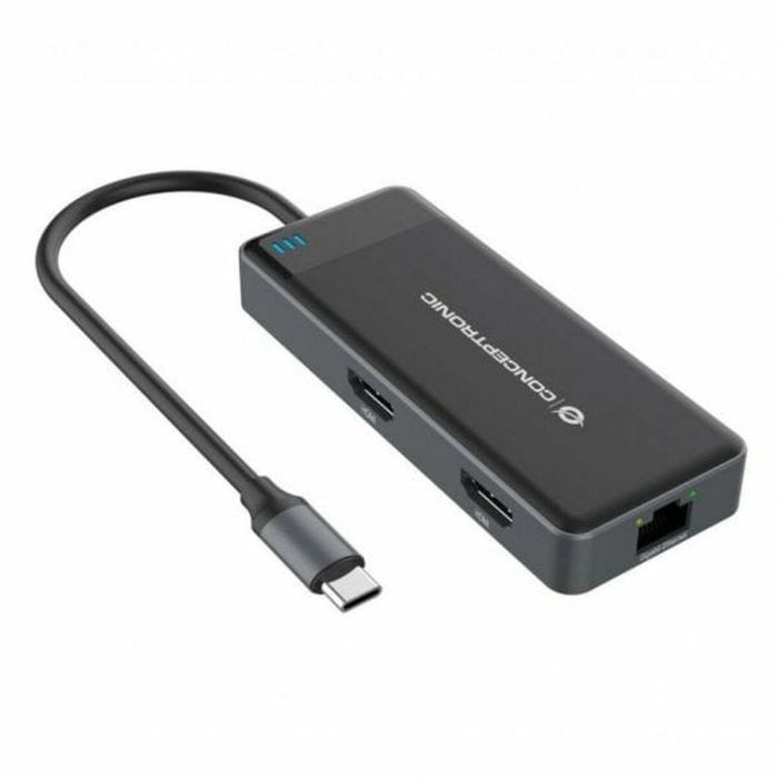 CONCEPTRONIC ADAPTADOR USB-C 7IN1 HDMIx2 USB-C PD 100W USB-A RJ45 GIGABIT DONN14G 3 CONCEPTRONIC ADAPTADOR USB-C 7IN1 HDMIx2 USB-C PD 100W USB-A RJ45 GIGABIT DONN14G 3