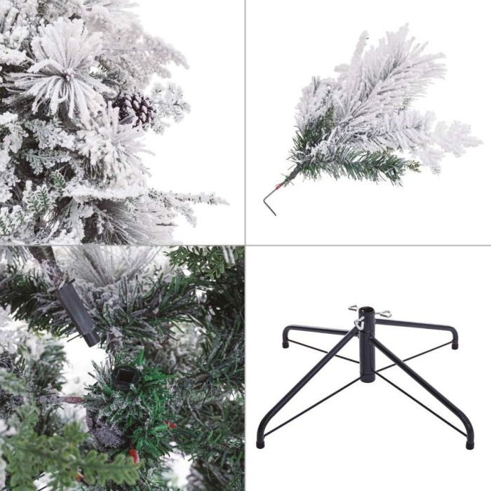 Árbol de Navidad Blanco Verde PVC Metal Polietileno 180 cm 3 Árbol de Navidad Blanco Verde PVC Metal Polietileno 180 cm 3