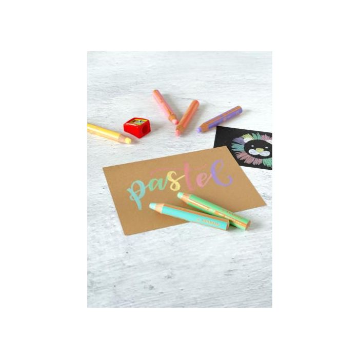 Stabilo 8806-3 STABILO woody 3 in 1 Lápices de Colores, Caja de 6 Piezas, Surtidos 3