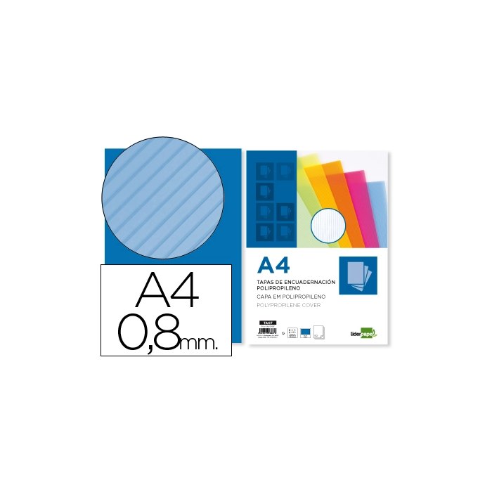 Liderpapel Tapa para Encuadernación Polipropileno Ondulado A4 0.8 mm Azul Paquete de 50 Unidades 0 Liderpapel Tapa para Encuadernación Polipropileno Ondulado A4 0.8 mm Azul Paquete de 50 Unidades 0