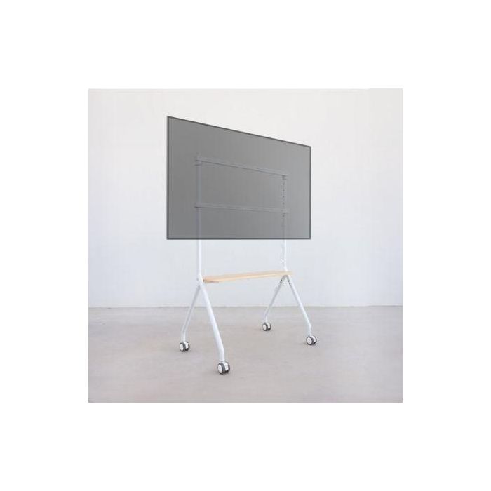 TooQ FS20207M-W Soporte de Suelo con Ruedas para TV/Monitor de 49-80" hasta 50kg, Blanco Haya con bandeja y gestión de cables 2