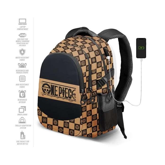 Karactermania Mochila One Piece Run. Plus Fan Chess 44x34x21 cm, Gran Capacidad, 3 Compartimentos, Puerto USB, Ripstop 7
