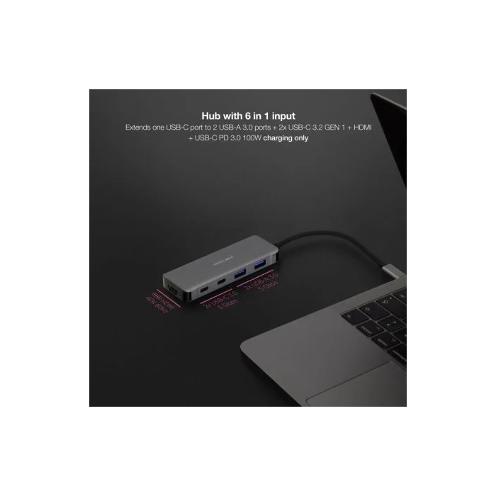 Nano Cable 10.16.1006 Docking Station USB-C 2xUSB 3.0, 1xHDMI 4K, 2xUSB-C, 1xUSB-C PD 100W Gris 2 Nano Cable 10.16.1006 Docking Station USB-C 2xUSB 3.0, 1xHDMI 4K, 2xUSB-C, 1xUSB-C PD 100W Gris 2