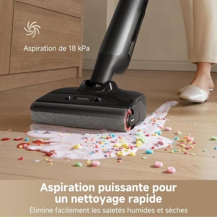 Mova DRE1730112647400 - Aspiradora en seco y húmedo Flexible y giratoria 90° - Lavado con cepillo 75°C - Succión 18 kPa 1