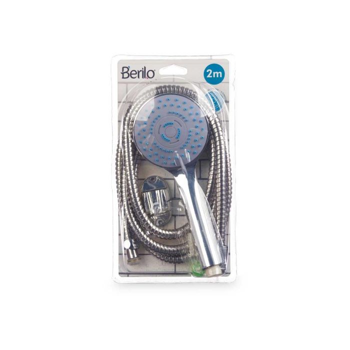 Teléfono de Ducha Berilo con Manguera 2 m, Base Gris Mate, 14.5x23x5 cm (12 Unidades) 2 Teléfono de Ducha Berilo con Manguera 2 m, Base Gris Mate, 14.5x23x5 cm (12 Unidades) 2