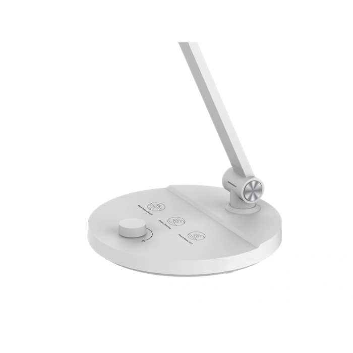 Q-connect Lámpara de Escritorio LED 7W 500 lm Brillo Regulable 3 Niveles Luz Fría Neutra Cálida Cabeza Brazo Orientable Blanco 2