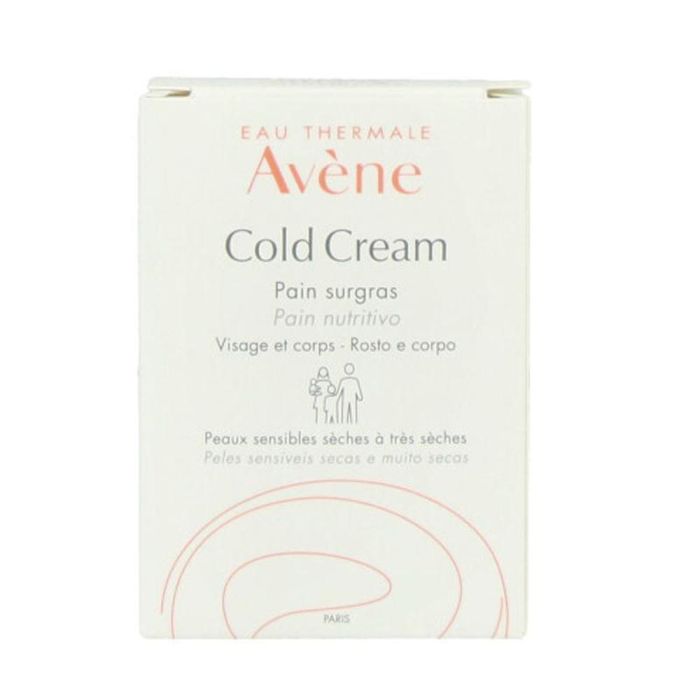 Avène Cold Cream Pan Limpiador Ultranutritivo para Pieles Sensibles y Secas, Sin Jabón, Rostro y Cuerpo, Pastilla 100g