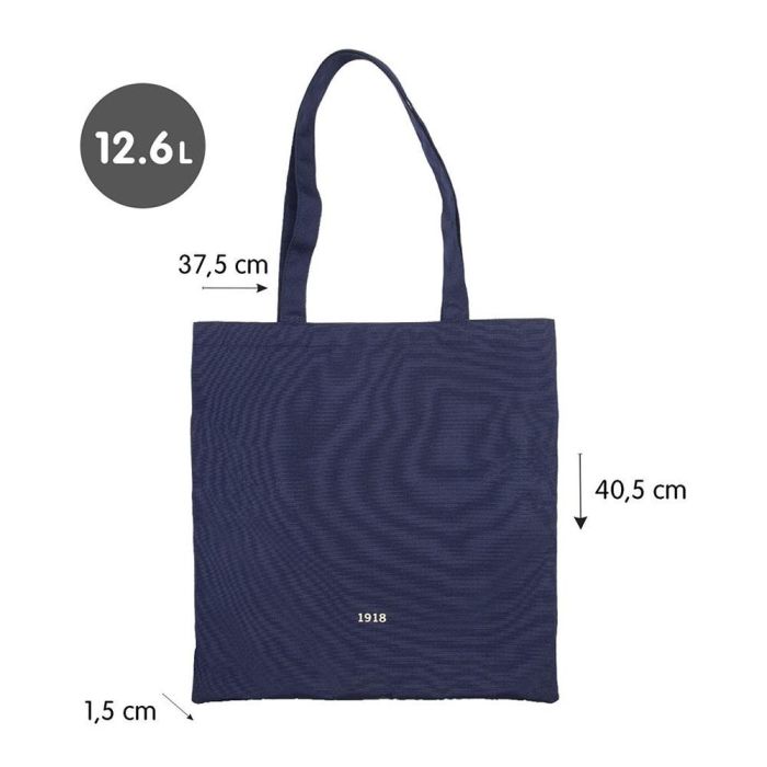Milan Serie 1918 Tote Bag con Asas Tejido Ripstop, Bolsa Reutilizable de Poliéster Azul Marino 12.6 Litros para Compra, 38x41 cm 3 Milan Serie 1918 Tote Bag con Asas Tejido Ripstop, Bolsa Reutilizable de Poliéster Azul Marino 12.6 Litros para Compra, 38x41 cm 3