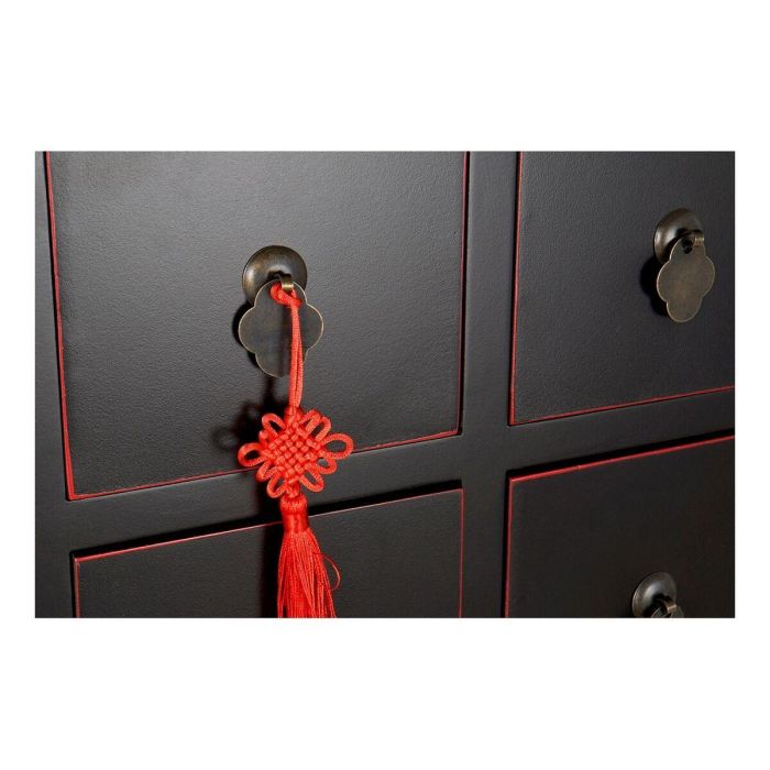 DKD Home Decor Cajonera Oriental Masako con 6 Cajones y 2 Puertas de Madera de Abeto y MDF, Negro y Rojo, 63x27x101 cm 4 DKD Home Decor Cajonera Oriental Masako con 6 Cajones y 2 Puertas de Madera de Abeto y MDF, Negro y Rojo, 63x27x101 cm 4