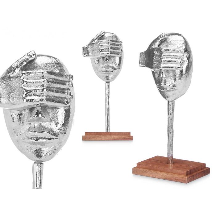 Figura Metal Mano Ojos Plata con Soporte Madera Giftdecor 16x34x10 cm (6 Unidades) Figura Metal Mano Ojos Plata con Soporte Madera Giftdecor 16x34x10 cm (6 Unidades)