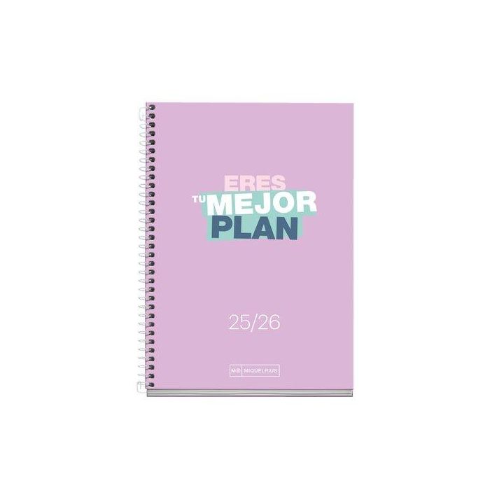 Agenda Escolar (2025-26) Miquelrius School Write Espiral Tapa Extra Activa 8º 117X174 D/P Lila
