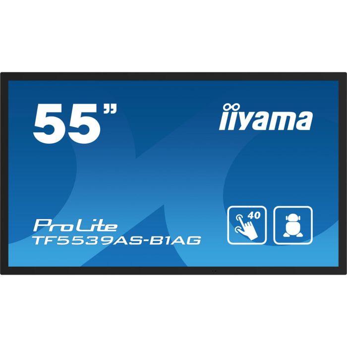 Iiyama TF5539AS-B1AG Monitor Táctil 55" 4K UHD Android 11 500cd/m² 24/7 IPS, 4GB RAM, 32GB ROM, IP54 Frontal 1 Iiyama TF5539AS-B1AG Monitor Táctil 55" 4K UHD Android 11 500cd/m² 24/7 IPS, 4GB RAM, 32GB ROM, IP54 Frontal 1
