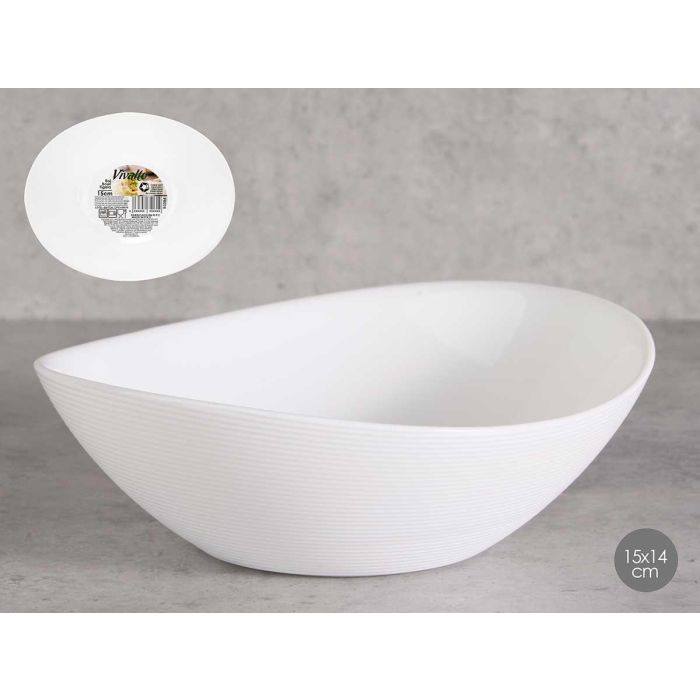 Bol Ovalado Opal Blanco 15x14 cm Vivalto (48 Unidades) Bol Ovalado Opal Blanco 15x14 cm Vivalto (48 Unidades)