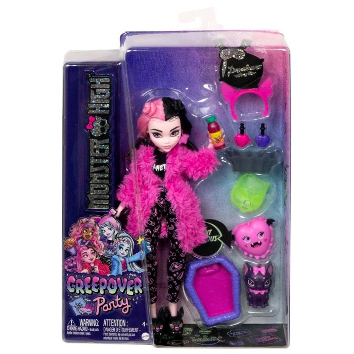 Monster High HKY66 Muñeca Clawdeen Wolf Fiesta Pijamas con Cárdigan, Joggers y Mascota Crescent - +4 años 4