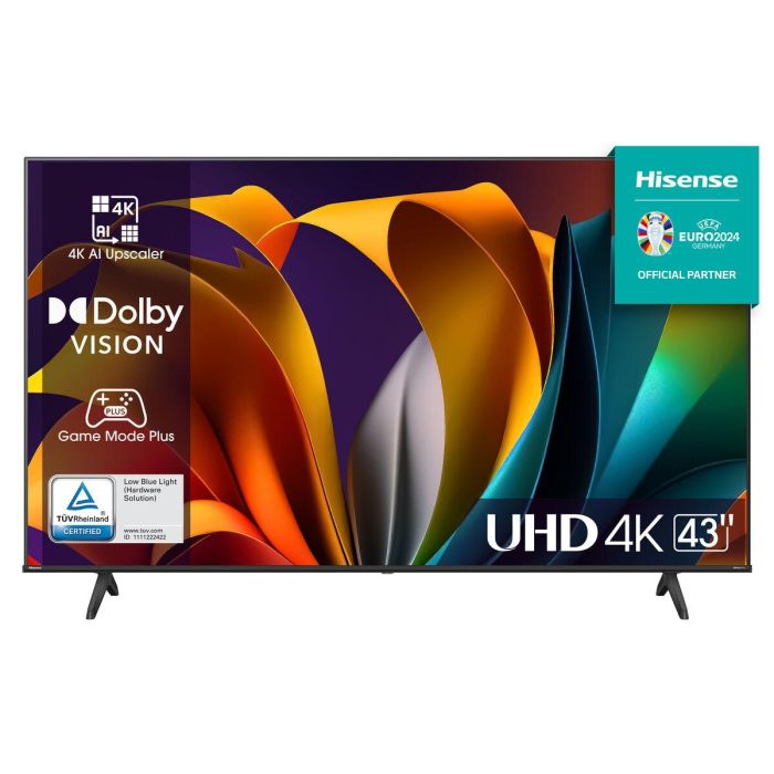 Hisense 43A6N Televisor Smart TV LED 43 pulgadas (108 cm) con resolución 4K UHD, tecnología HDR 10+, 60Hz y 3 entradas HDMI