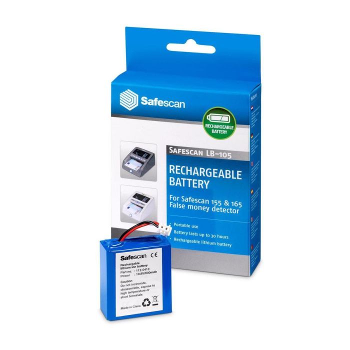 Safescan Batería Recargable Para Detector Automatico De Billetes - Modelo 155-S, 165-S Y 185-S Safescan Batería Recargable Para Detector Automatico De Billetes - Modelo 155-S, 165-S Y 185-S