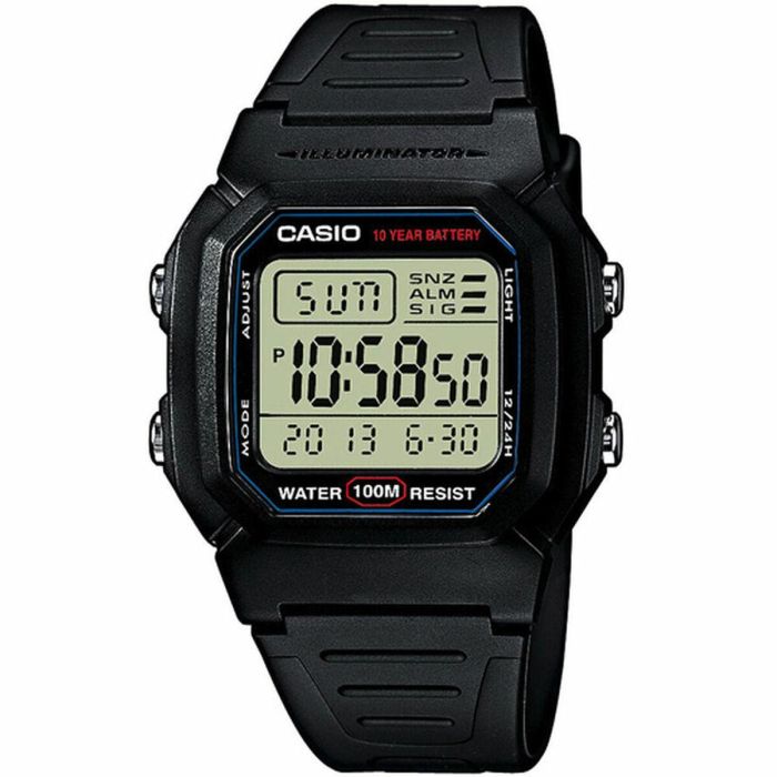 CASIO W800H1AVES Reloj de Hombre Quartz Digital Cronógrafo 10 ATM con Correa de Resina Negra y Esfera Gris 0 CASIO W800H1AVES Reloj de Hombre Quartz Digital Cronógrafo 10 ATM con Correa de Resina Negra y Esfera Gris 0