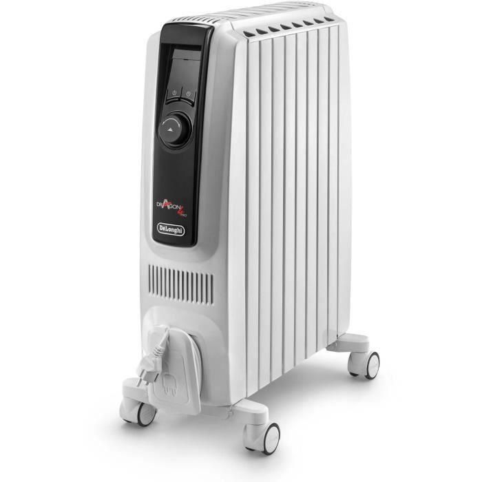 Radiador de aceite DELONGHI Dragon4 Pro - 2000W - Tecnología Real Energy - Función ECO - Termostato ambiente y de seguridad Radiador de aceite DELONGHI Dragon4 Pro - 2000W - Tecnología Real Energy - Función ECO - Termostato ambiente y de seguridad