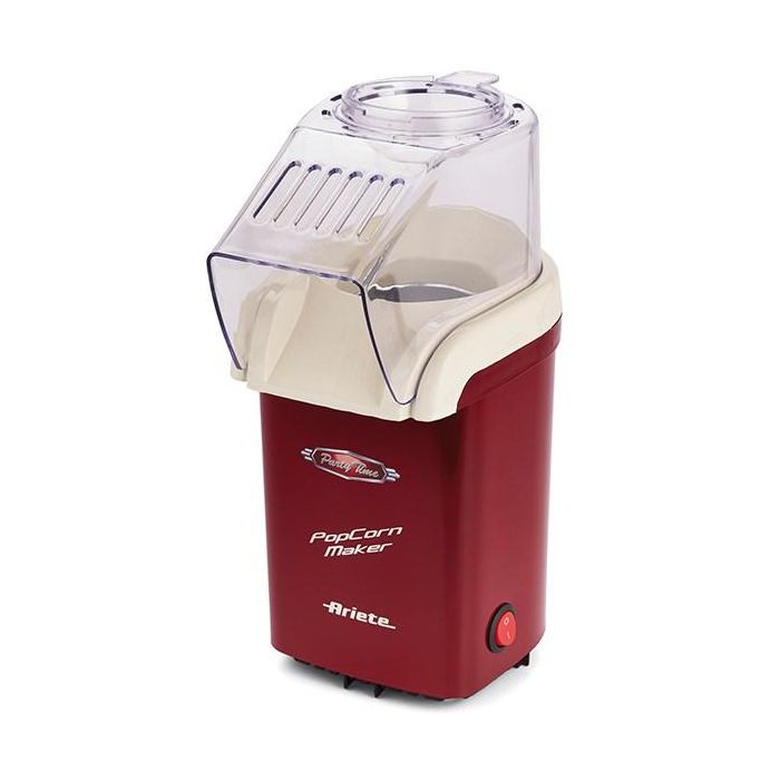 Ariete 2955 Máquina de Palomitas Funny Time Rojo - Cocción con Aire Caliente, Sin Grasa, Diseño Retro Compacto
