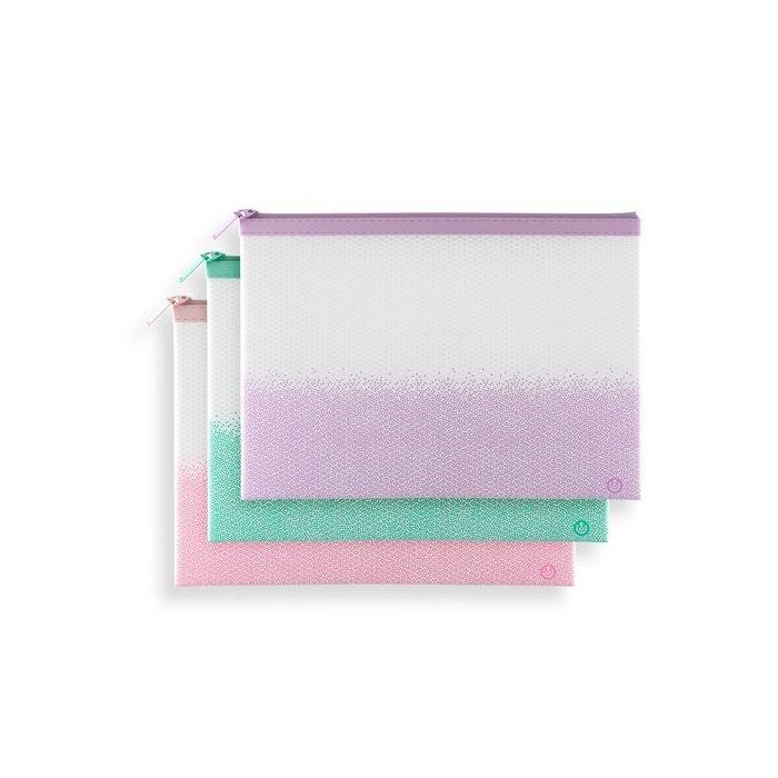 Dosier Sobre Carchivo Cremallera Eva-Bag Sense A4 Surtido (3 Col.) (Set de 6)