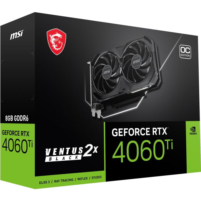 MSI RTX 4060 Ti Ventus 2X Black OC 8GB GDDR6 8