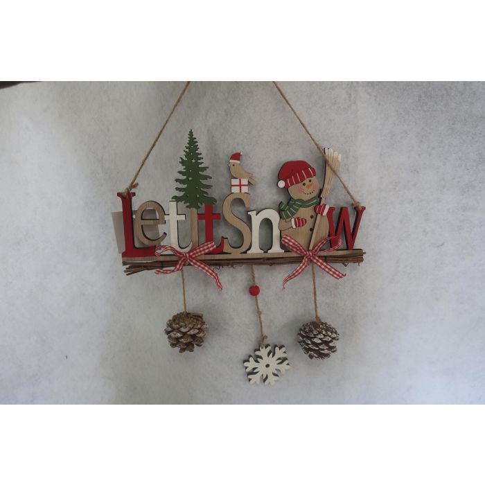 DKD Home Decor Decoración Colgante de Navidad Tradicional Rojo y Verde de MDF y Cuerda 33.5x23 cm Set de 12 Unidades
