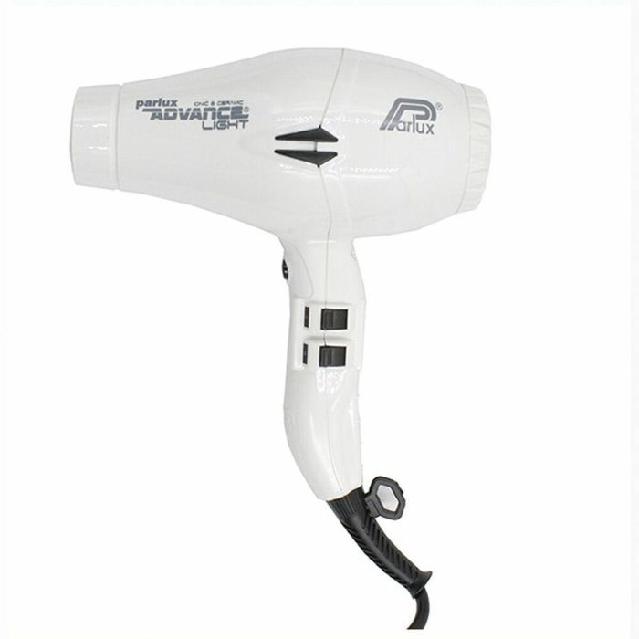 Parlux Secador de Pelo Profesional ADVANCE Iónico Cerámico Motor K-Advance 2200W, Ligero Ergonómico para Cabello Brillante, Blanco