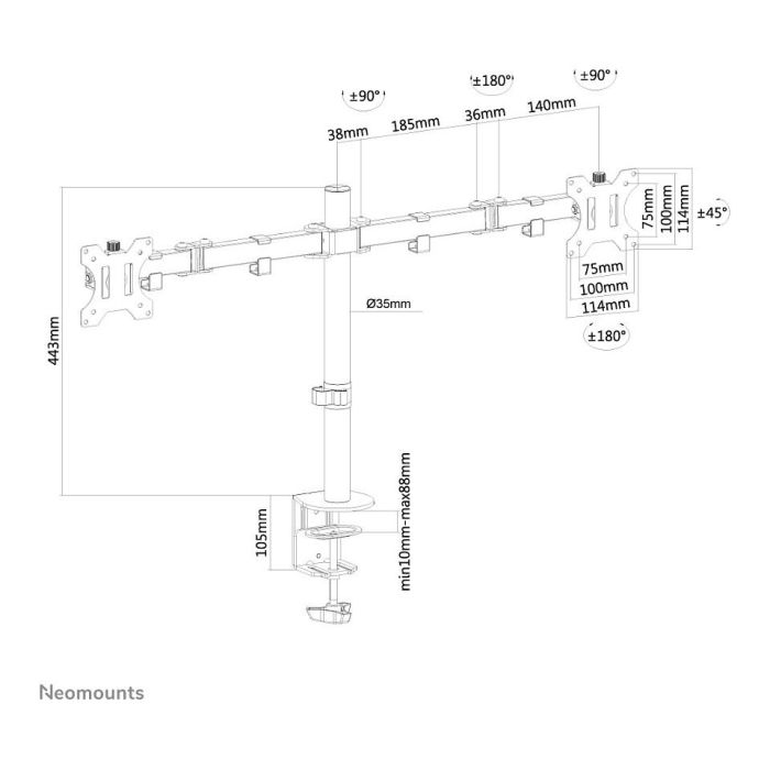 Soporte de Mesa para Pantalla Neomounts FPMA-D550DBLACK 11