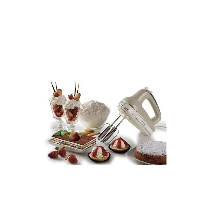 Ariete 1548/03 Batidora Amasadora Vintage Beige con 5 Velocidades y Accesorios Inoxidables 6