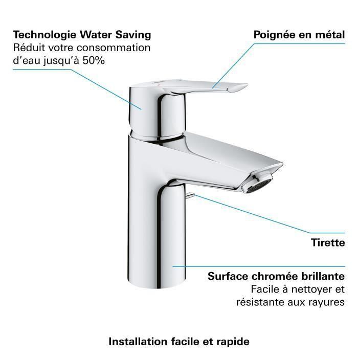 Mezclador monomando de lavabo - Tamaño S - GROHE - Start - Chrome 5