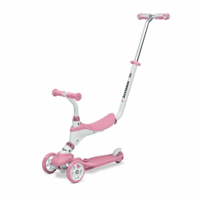 Mondo Scooter On and Go Scribble 5 en 1 plegable con 3 ruedas, manillar ajustable y freno trasero - Rosa 7